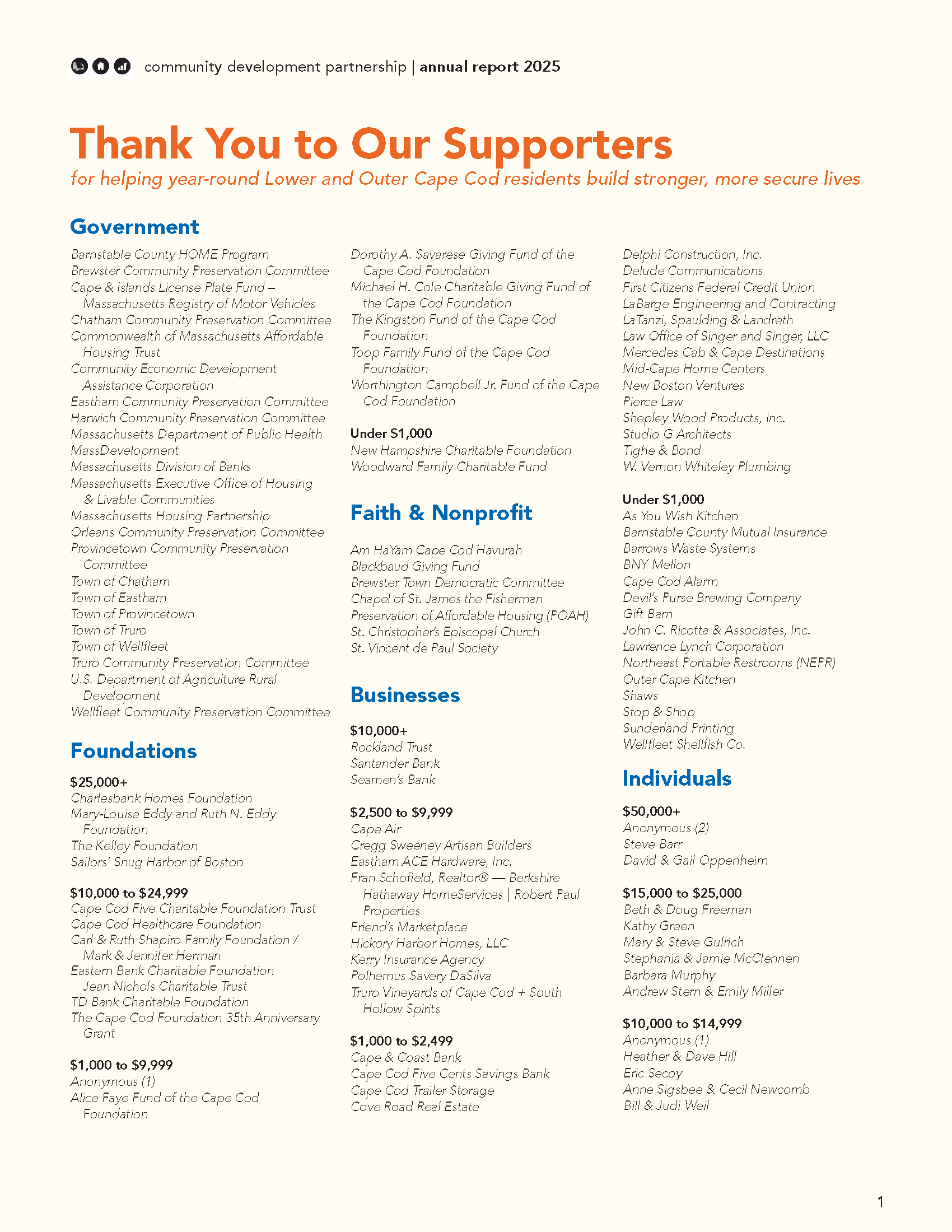 2025 CDP Annual Report Donor List p1