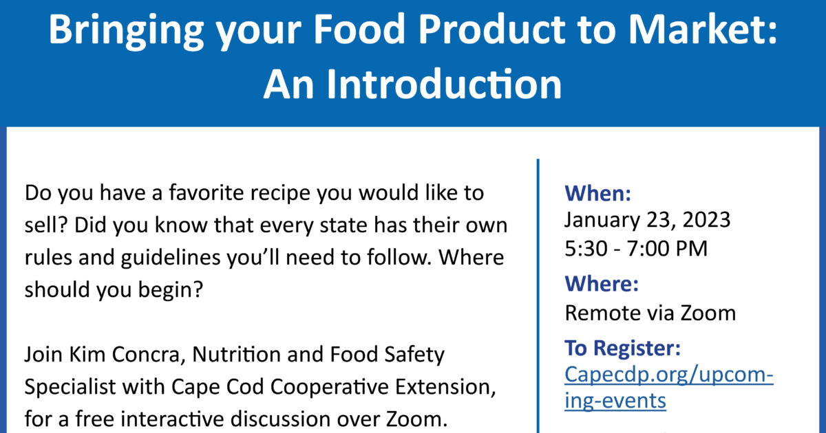 Community Development Partnership Bringing Your Food Product to…